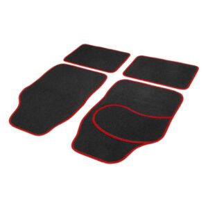 Set covorase auto textile universale Carguard 64 x 44 cm | 44 x 29 cm - negru - roșu